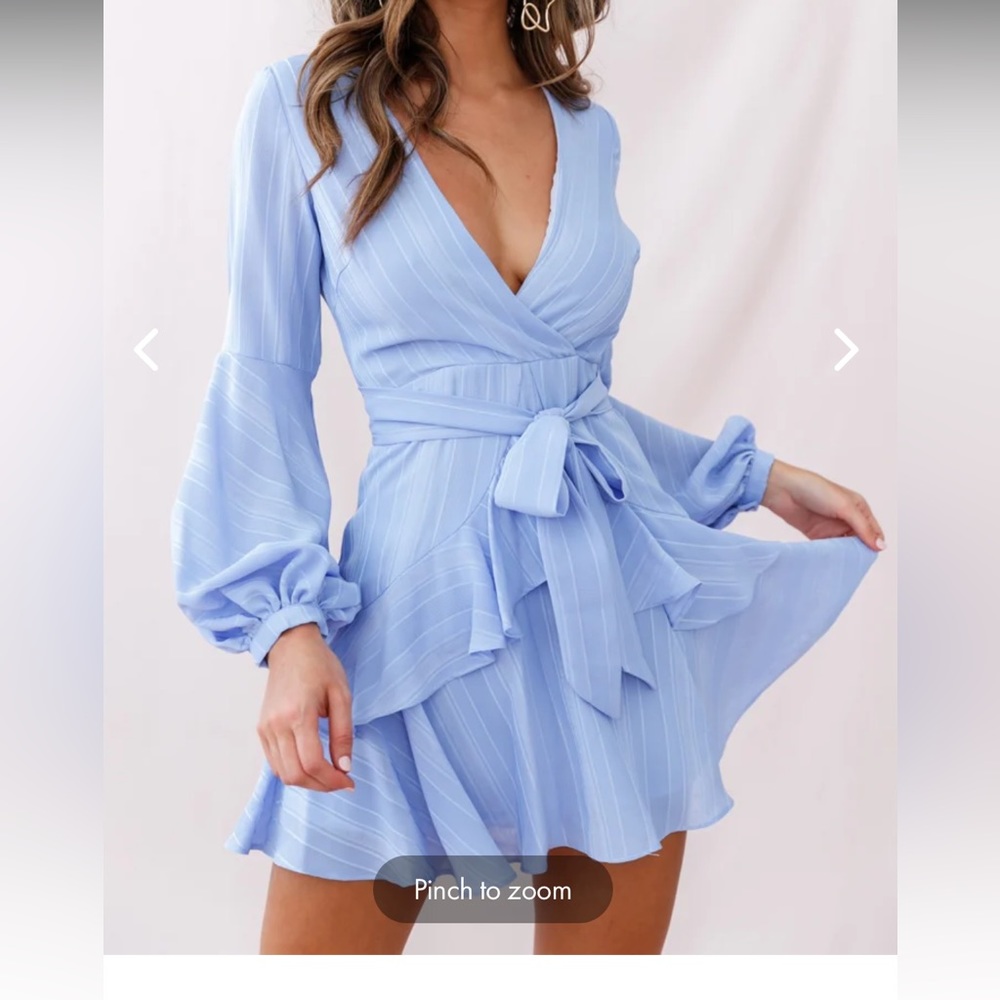 Selfie Leslie Kerry Layered Balloon Sleeve Dress in Lavender. Size S.